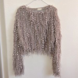 Purple/grey textured sweater